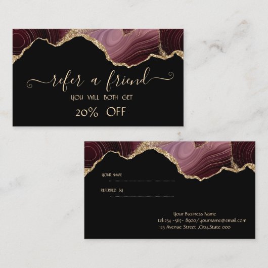 Verwijzingskaart voor bruisterstaarten aanbevelingskaartje (Voorkant / Achterkant)