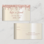 Verwijzingskaart voor Elegant Trendy Glitter Drift Aanbevelingskaartje (Voorkant / Achterkant)