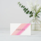 Verwijzingskaart voor elegante blush roze penseels aanbevelingskaartje (Staand voorkant)