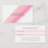Verwijzingskaart voor elegante blush roze penseels aanbevelingskaartje (Voorkant / Achterkant)