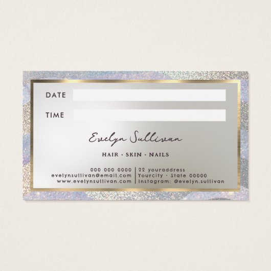 Verwijzingskaart voor Glitter waterverf Wandt Visitekaartje (Achterkant)