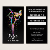 verwijzingskaart voor haarstylisschaartjes visitekaartje (Voorkant /achterkant)