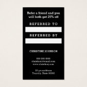 verwijzingskaart voor haarstylisschaartjes visitekaartje (Achterkant)