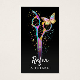 verwijzingskaart voor haarstylisschaartjes visitekaartje