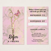 verwijzingskaart voor haarstylist gouden schaar visitekaartje (Voorkant /achterkant)