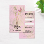 verwijzingskaart voor haarstylist gouden schaar visitekaartje (Bureau)