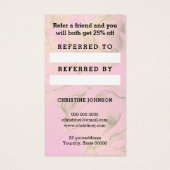 verwijzingskaart voor haarstylist gouden schaar visitekaartje (Achterkant)