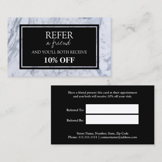 Verwijzingskaart voor marmer Pattern Aanbevelingskaartje (Voorkant / Achterkant)