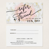 verwijzingskaart voor marmerontwerp visitekaartje (Voorkant /achterkant)