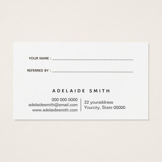 verwijzingskaart voor marmerontwerp visitekaartje (Achterkant)