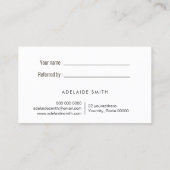 verwijzingskaart voor pastelkleuren visitekaartje (Achterkant)
