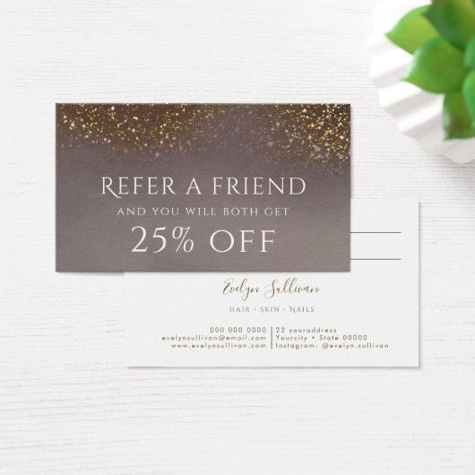 verwijzingskaart voor vloeibare glitter visitekaartje (Bureau)