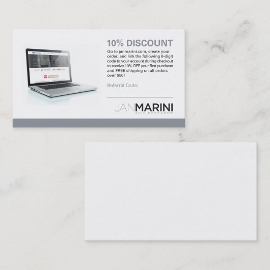 Verwijzingskaart wederverkoper aanbevelingskaartje (Voorkant / Achterkant)