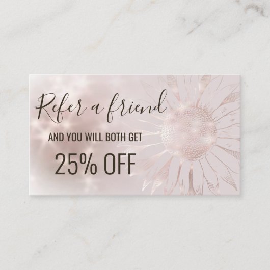 verwijzingskaart zonnebloem visitekaartje (Voorkant)