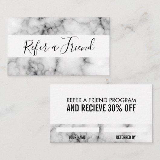 verwijzingsmarmer aanbevelingskaartje (Voorkant / Achterkant)