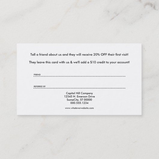 Verwijzingsprogramma Krokante textuur Aanbevelingskaartje (Achterkant)