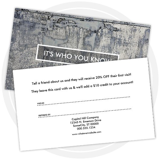 Verwijzingsprogramma Krokante textuur Aanbevelingskaartje