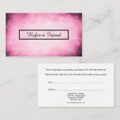 verwijzingsprogramma roze perkament aanbevelingskaartje (Voorkant / Achterkant)