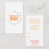 verwijzingsprogramma voor vrienden en familie-rege aanbevelingskaartje (Voorkant / Achterkant)