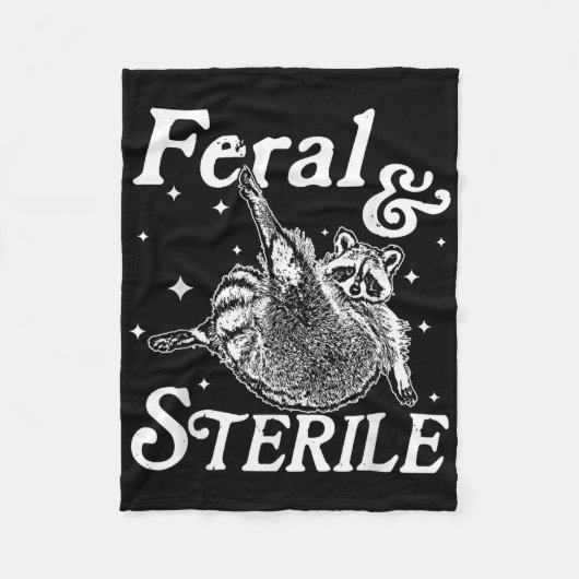 Verwilderd en steriel, grappig wasbeer meme fleece deken (Voorkant)