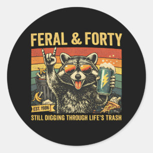 Verwilderd en Veertig Veertigste Verjaardag Sarcas Ronde Sticker
