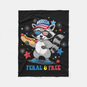 Verwilderd En Vrij 4 Juli Grappig Patriotische Was Fleece Deken