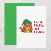 Verwilderd, Fluffig en Feestelijk Feestdagenkaart (Voorkant / Achterkant)