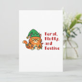 Verwilderd, Fluffig en Feestelijk Feestdagenkaart (Staand voorkant)