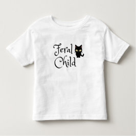 Verwilderd kind met Black Cat Design Kinder Shirts