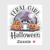 Verwilderd meisje Halloween Sticker (Vel)