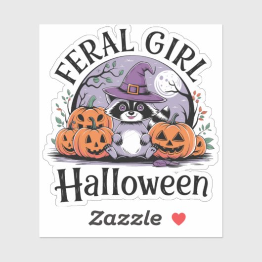 Verwilderd meisje Halloween Sticker (Vel)