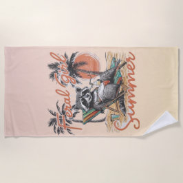 Verwilderd Meisje Zomer Strandhanddoek Strandlaken