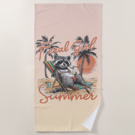 Verwilderd Meisje Zomer Strandhanddoek  Strandlaken