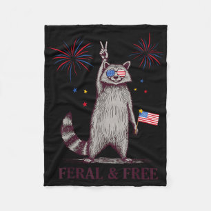 Verwilderd & Vrij Grappig Patriotische Wasbeer Ver Fleece Deken