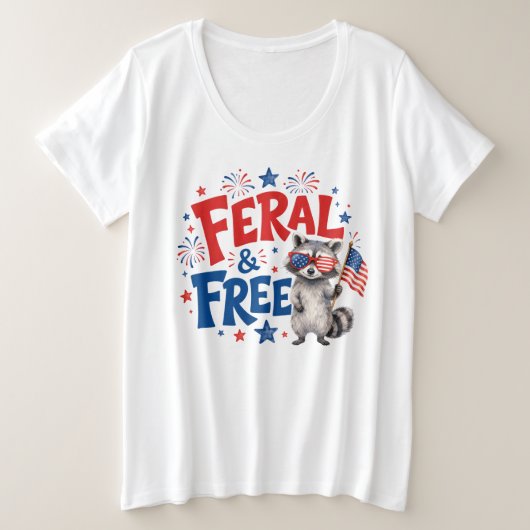 Verwilderd & Vrij Grote Maat T-shirt (Design voorkant)