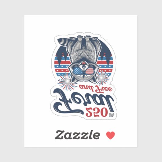 Verwilderde 250 en gratis wasbeer patriottisch vec sticker (Vel)