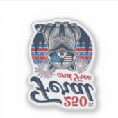 Verwilderde 250 en gratis wasbeer patriottisch vec sticker (Voorkant)