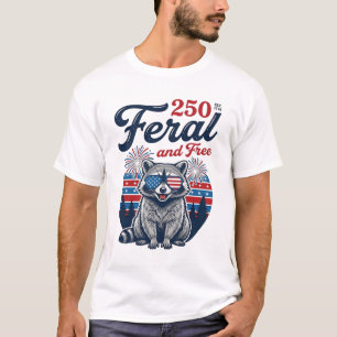 Verwilderde 250 en gratis wasbeer patriottisch vec t-shirt