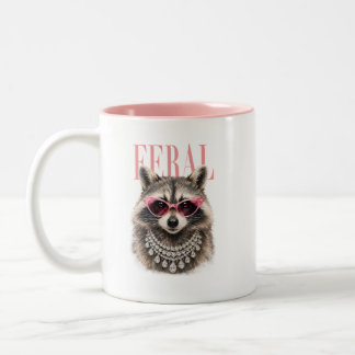 Verwilderde chique wasbeer glamour koffiemok tweekleurige koffiemok