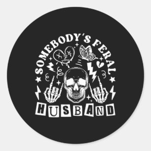 Verwilderde echtgenoot Vaderdag Ronde Sticker