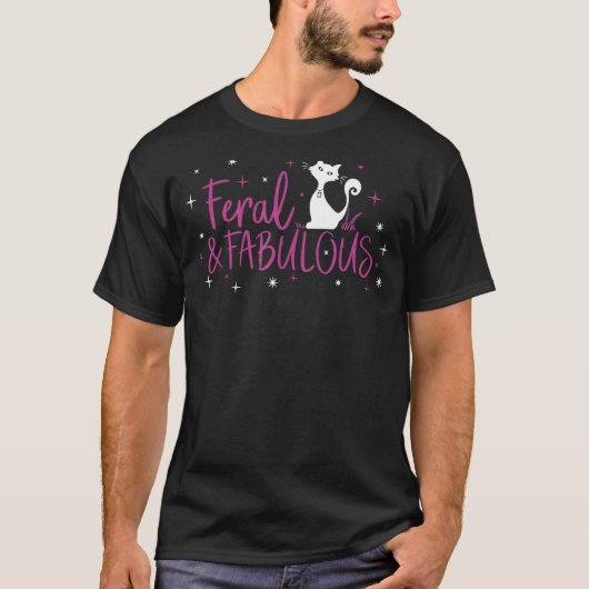 Verwilderde en Fabulous Kat T-shirt (Voorkant)