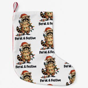 Verwilderde en Feestelijke Wasbeer Kerst Xmas Lich Kleine Kerstsok