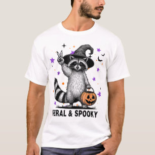 Verwilderde Griezelige Enge Wasbeer Verwilderde T-shirt