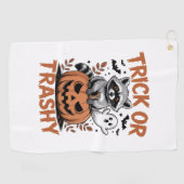 Verwilderde Halloween truc of Trashy Golfhanddoek (Horizontaal)