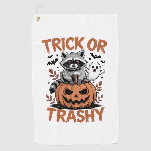 Verwilderde Halloween truc of Trashy Golfhanddoek (Voorkant)