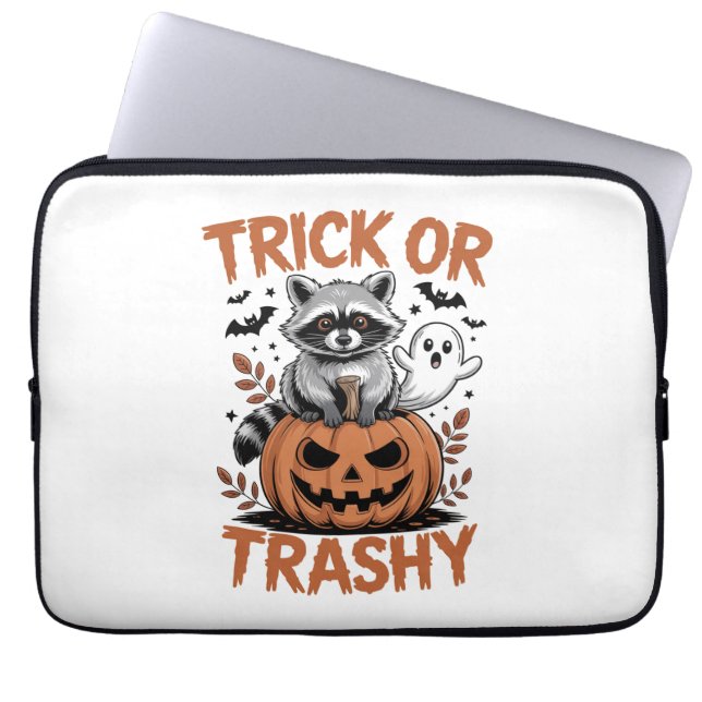 Verwilderde Halloween truc of Trashy Laptop Sleeve (Voorkant)