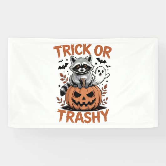 Verwilderde Halloween truc of Trashy Spandoek (Horizontaal)