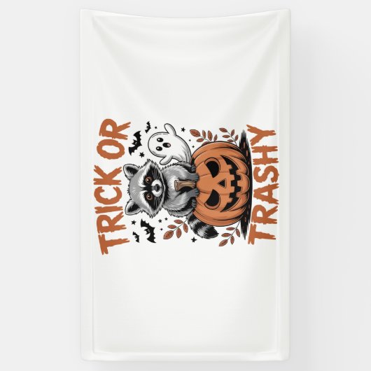 Verwilderde Halloween truc of Trashy Spandoek (Verticaal)