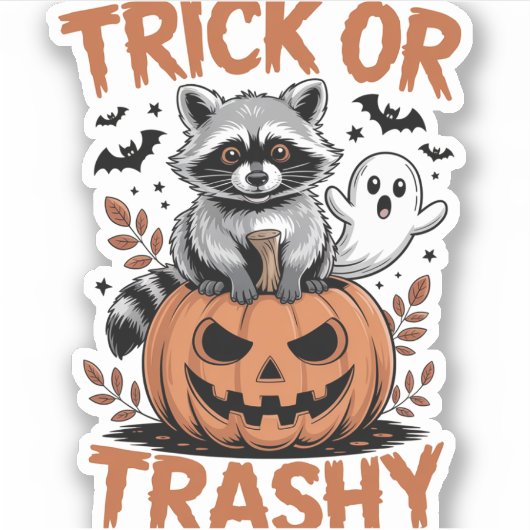 Verwilderde Halloween truc of Trashy Sticker (Voorkant)