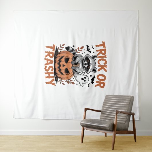 Verwilderde Halloween truc of Trashy Wandkleed (In Situ (horizontaal))